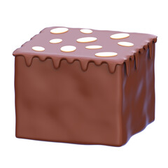 3d icon Brownie, 3d illustration, 3d element, 3d rendering.