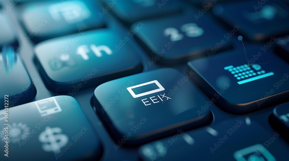 Poster DeFi Decentralized Finance  blockchainbased form of finance that does not rely on central financial intermediaries technology concept button on keyboard : Generative AI