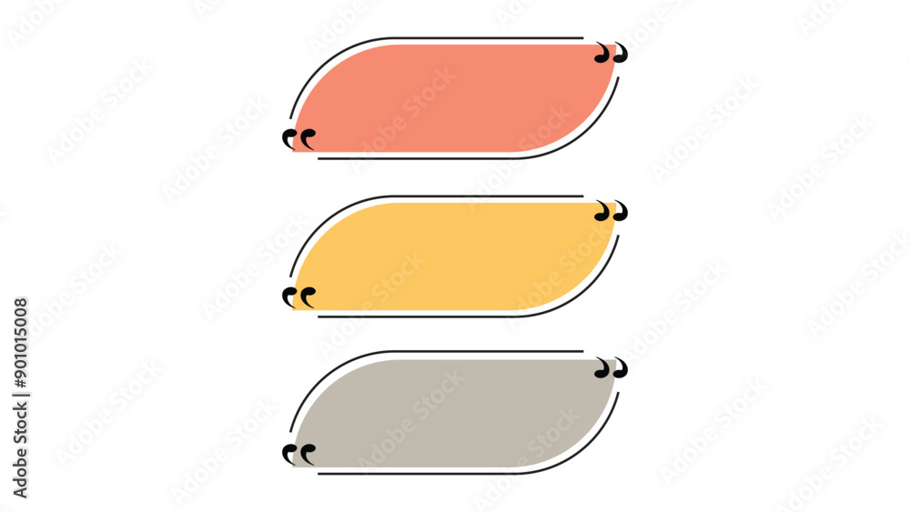 Poster set of colored speech bubbles, collection of text boxes in various colors