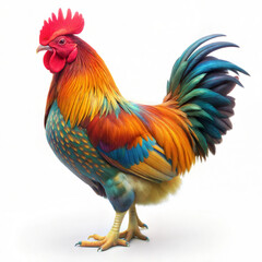 Fototapeta premium Colorful Rooster Isolated on White Background