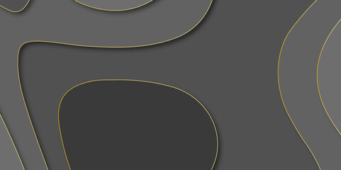 Vector abstract black origami papercut vintage digital smooth carve wave line light backdrop background. topography map line wavy dark graphic design paper modern creative pattern background.