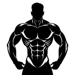 Fototapeta premium Muscle man icon silhouette vector art Illustration 