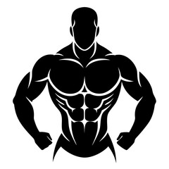 Muscle man icon silhouette vector art Illustration 