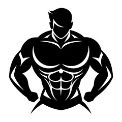 Muscle man icon silhouette vector art Illustration 