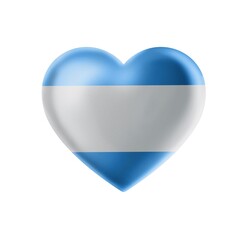 blue heart shape isolated on white 3d	
