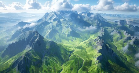 Obraz premium Mountainous Rift Valley Scenic valleys and volcanic peaks