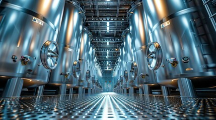 Cryogenic tanks, plant in the background