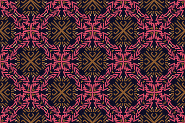 Vintage Floral Seamless Pattern. Seamless simple floral with wavy striped background.geometric distressed Vector damask illustration with leaves. Decorative botanical