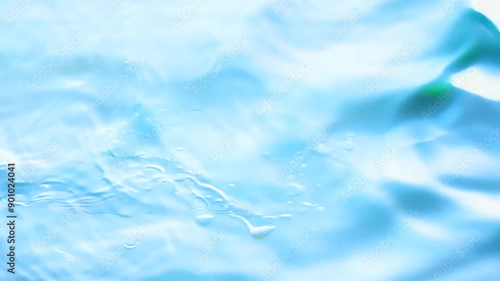 Poster rippling waves create spontaneous patterns on pale blue surface under natural light generative ai