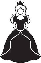 princess in a crown Silhouette vector art illustration Eps-10 