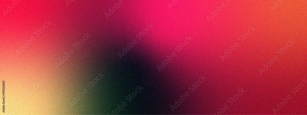 Poster Vibrant Orange and Red Gradient Background with Abstract Dark Grainy Texture.  Luxury Smooth Gradient Background with noise. Stylish Red and Purple Gradient. 