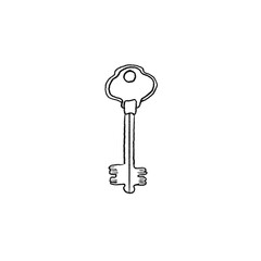 transparent black and white key sketch illustration PNG