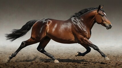 horse running in the field