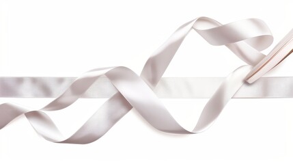 Ballet shoes with soft ribbons, isolated on a clear white background, ideal for text or additional design elements
