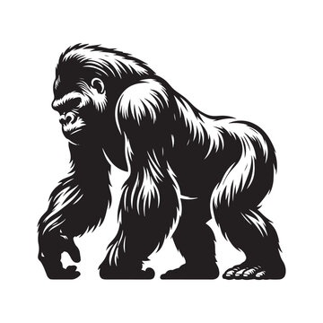recommend clip art: Chimpanzee silhouette vector illustration