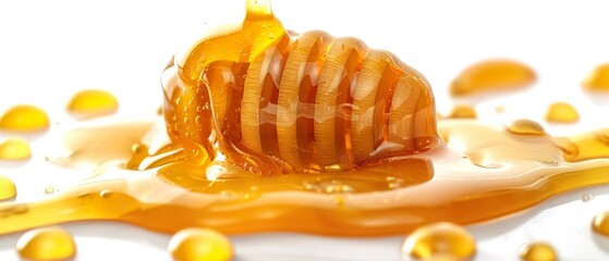 Close-up of bee honey. Illustration On The Theme Of Food And Backgrounds. Generative AI