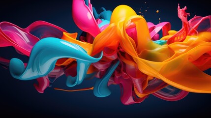 Abstract, colorful fluid dynamics in motion