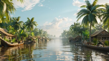 Mekong Delta, Vietnam - River landscapes with floating markets
