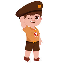 Boy Scout Cheer Up Illustration