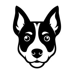 A silhouette dog head and face logo icon symbol vector graphic illustration