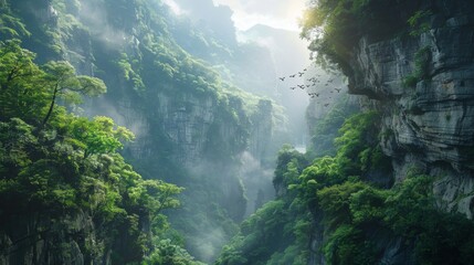 Wulingyuan Scenic Area, China - Scenic area with deep canyons and ravines