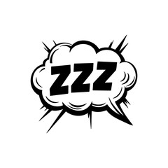 Hand drawn zzz symbol for sleeping, doodle illustration vector