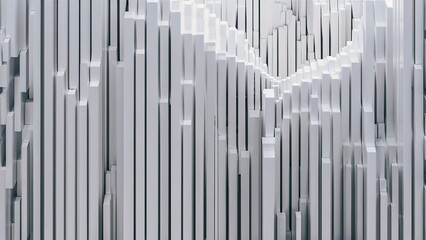 Fototapeta premium abstract background of random white cube block wave pattern