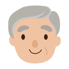 かわいいおじいさんのアイコンイラスト/顔・線なし