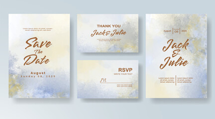 Wedding invitation with abstract watercolor background