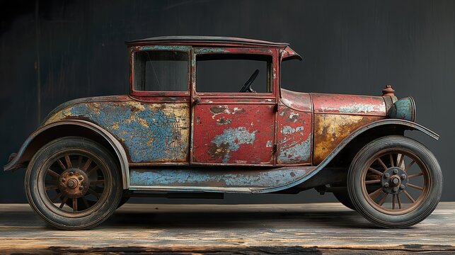 An Old Car From The Last Century.  Illustration On The Theme Of Retro Technology, History And Lifestyle. Generative AI	
 