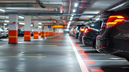 Magazine Style Automobile Parking Garage with Ample Open Space