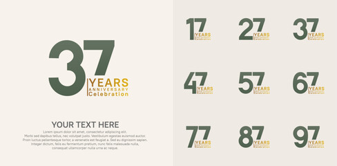 anniversary logotype style with green and gold color can be use for company celebration event