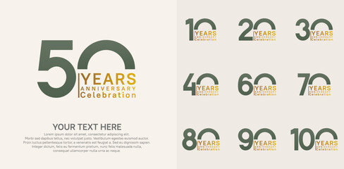 anniversary logotype style with green and gold color can be use for company celebration event