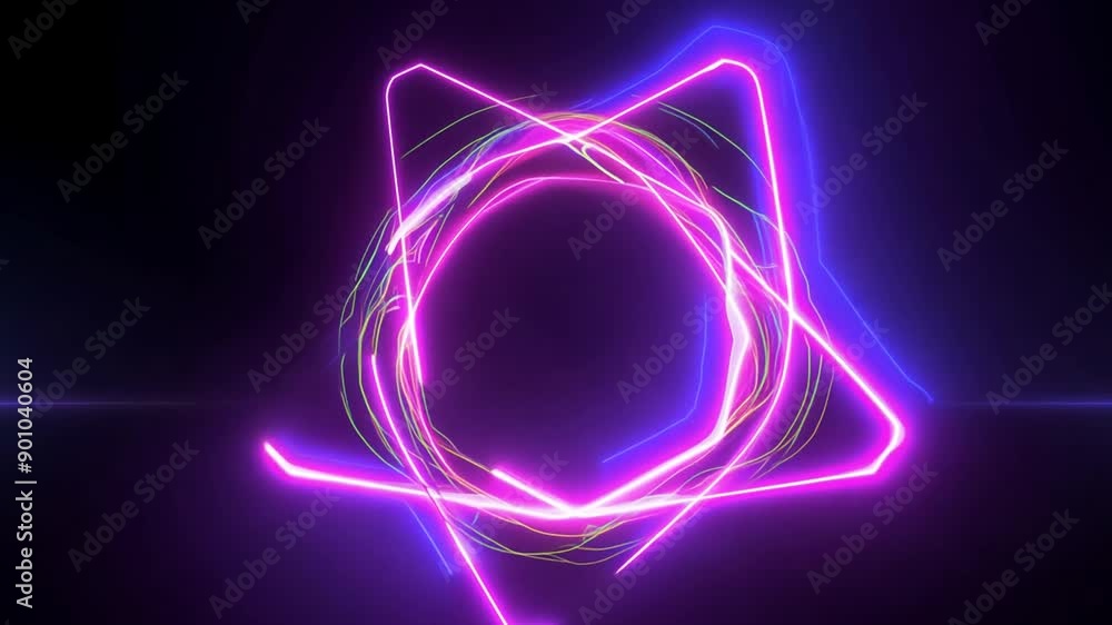 Aufkleber neon start background animation generative ai