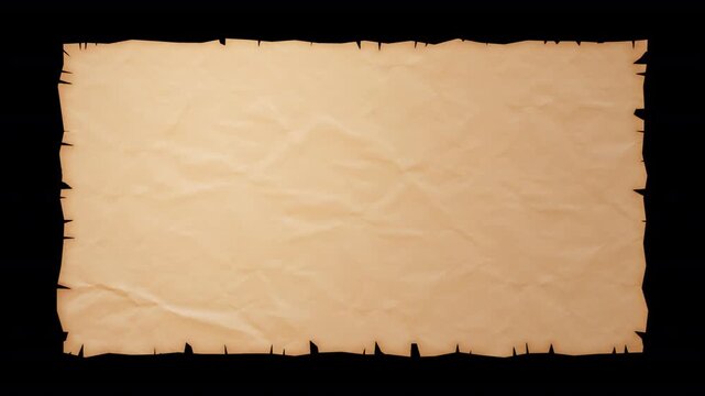 古い巻物が両側に開くアニメーション　アルファチャンネル付き