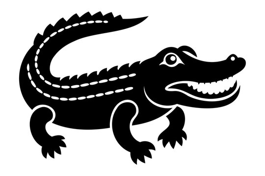 recommend clip art: A silhouette crocodile or alligator vector illustration