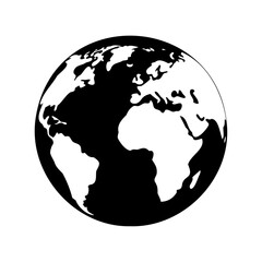 A silhouette rounded global earth vector design