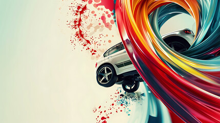 Racing wheel, art design, the beauty of the colors of the competition