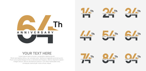 anniversary set logo style with brown and black color for company celebration moment