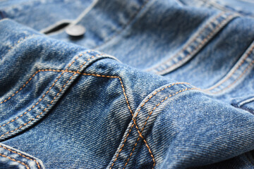 Naklejka premium blue denim texture background, jean fashion style