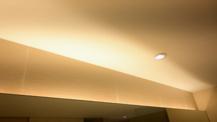 dim light on ceiling in the room, interior design