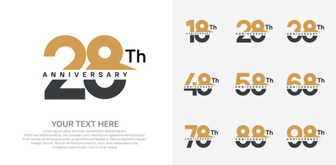 anniversary set logo style with brown and black color for company celebration moment