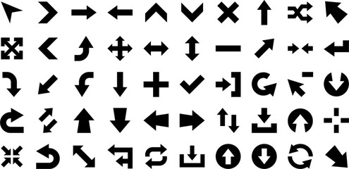Mega set of way direction arrow sign. Way sign. Road navigation arrows. Way vector icon illustration