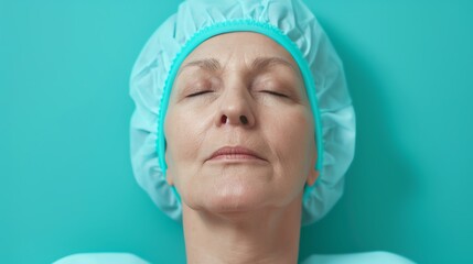 Patient undergoing a neck lift to remove excess skin and improve contour, neck lift, facial rejuvenation