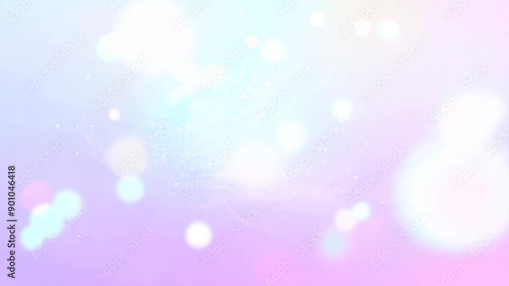 Poster brightly colored abstract particles moving in a soft background with seamless looping animation gene