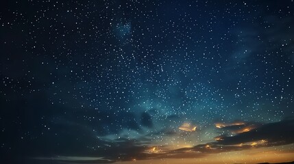 Naklejka premium A starry night sky with the aurora borealis above a snowy mountain range.