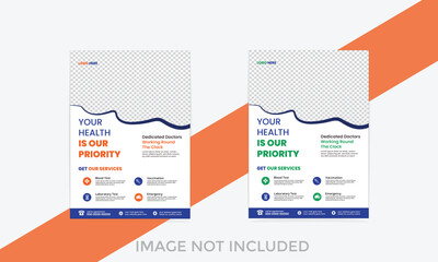 Corporate healthcare and medical flyer template design