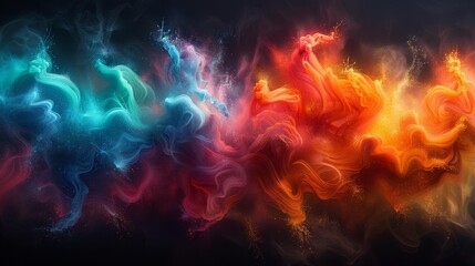 Abstract colorful smoke swirls - generative ai
