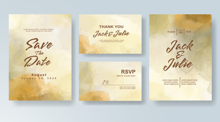 Wedding invitation with abstract watercolor background