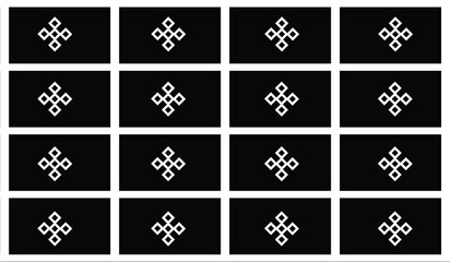 Geometric square floral pattern on black background